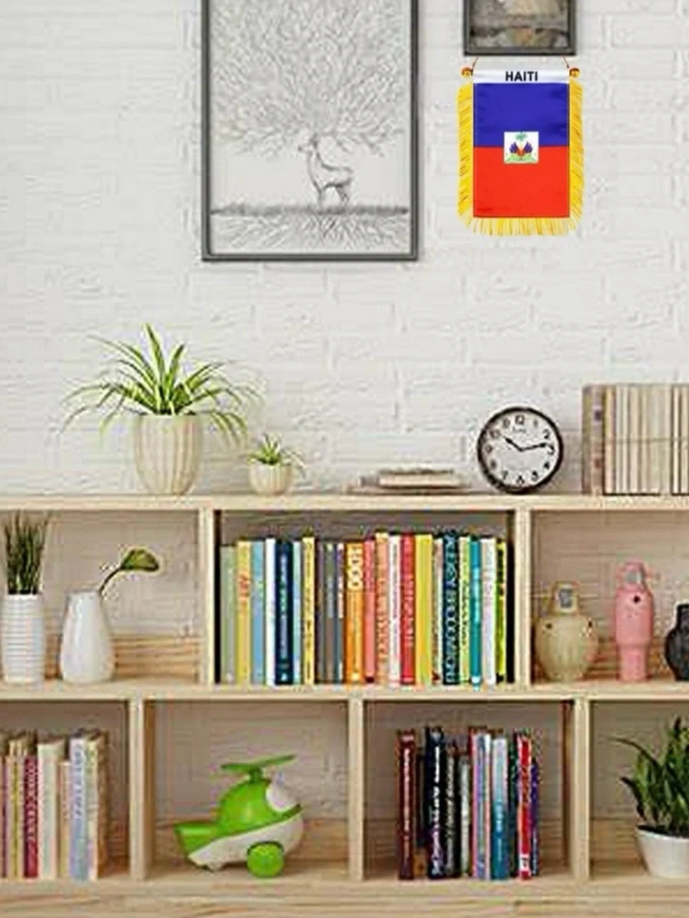 Haiti MINI BANNER FLAG CAR & HOME WINDOW MIRROR HANGING 2 SIDED